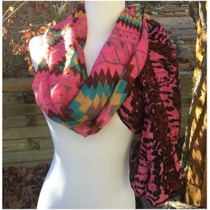 Tribal Chevron Multi Color Ready To Wear Scarf